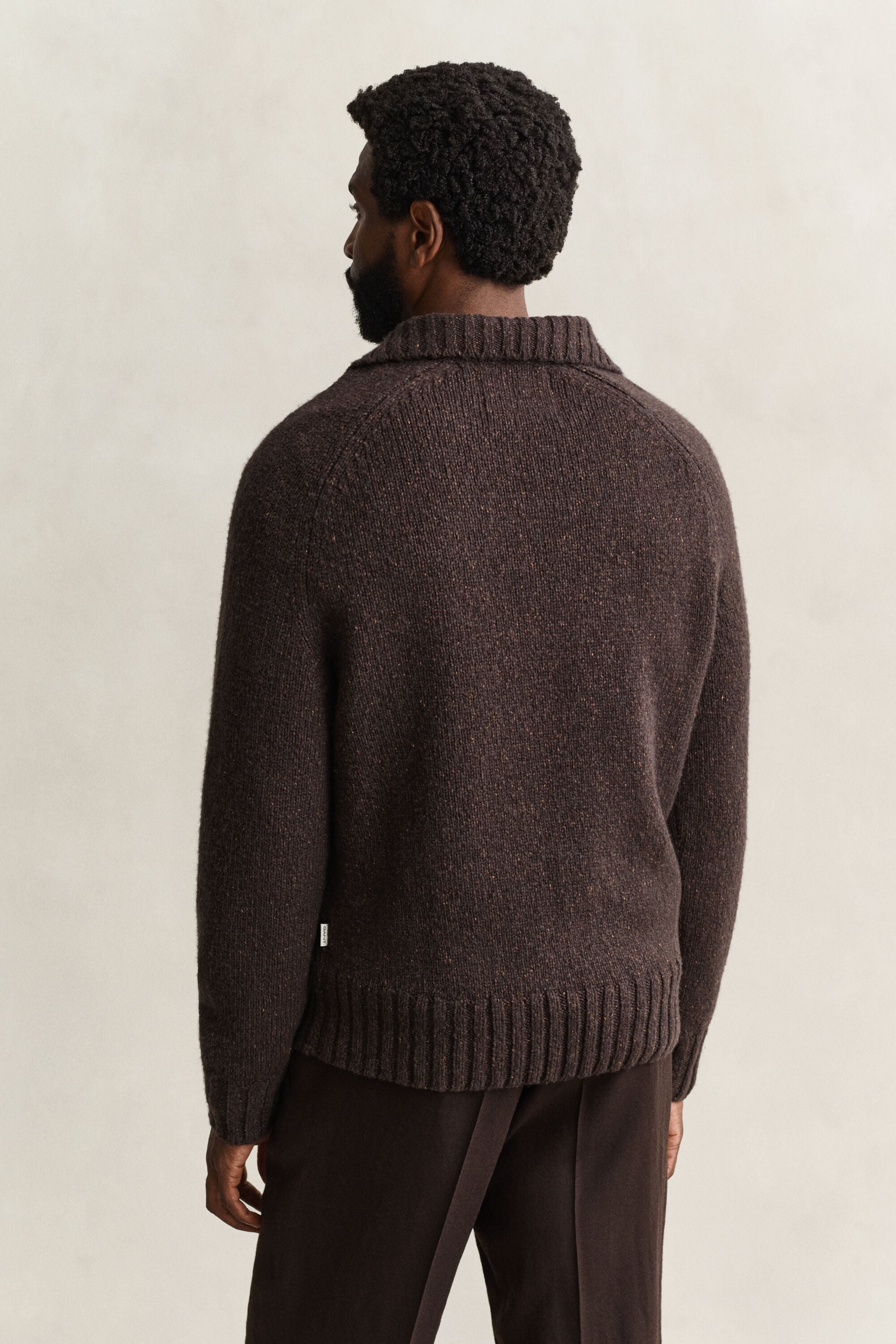 Wool Silk Blend Polo Sweater