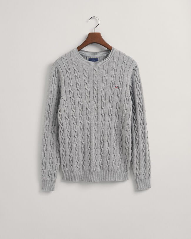 Cotton Cable Crew Neck Sweater