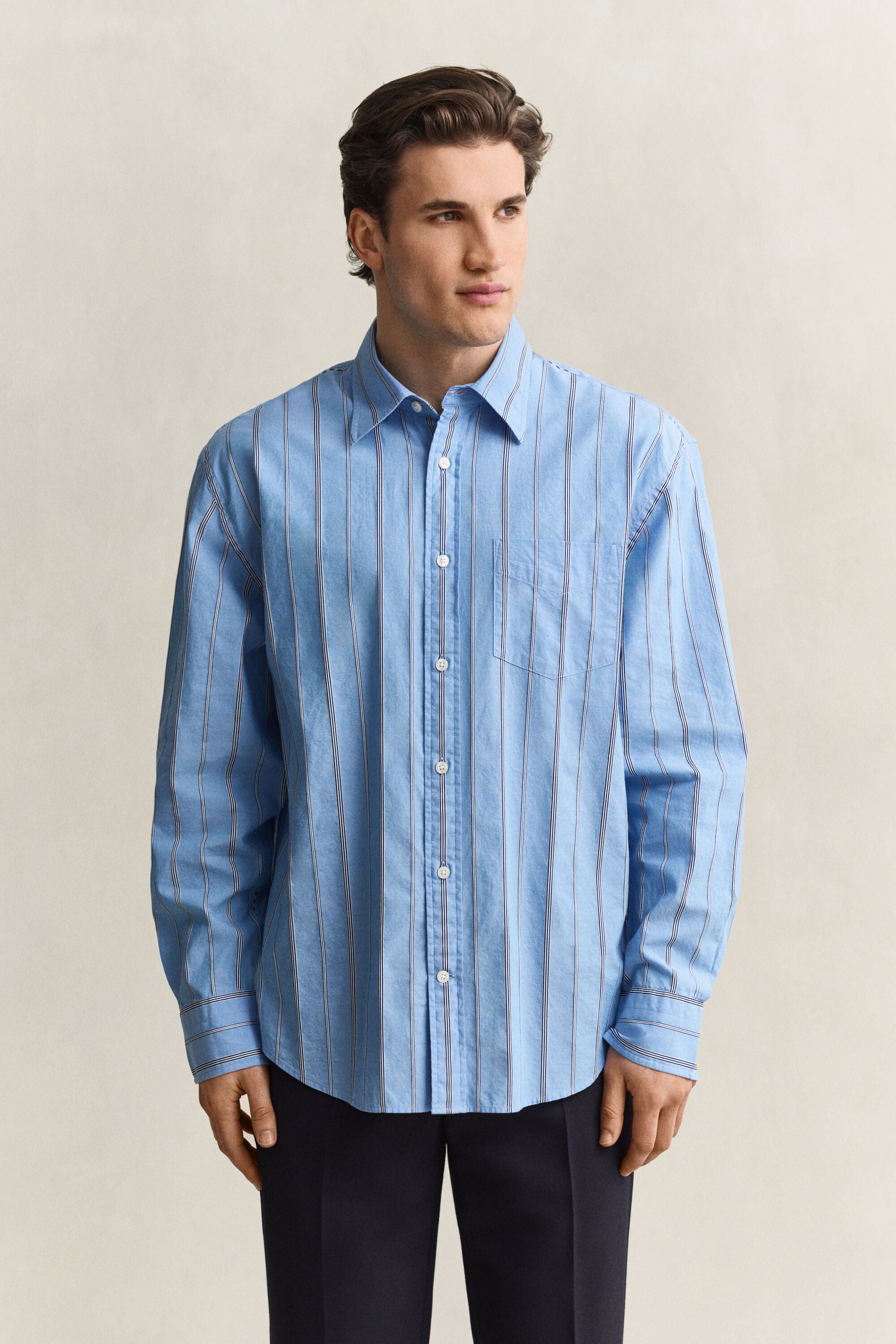 Relaxed Fit Dobby Striped Shirt