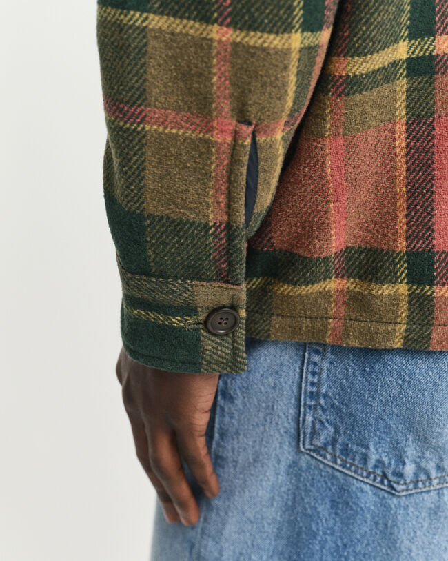 Relaxed Fit Checked Heavy Wool Shirt