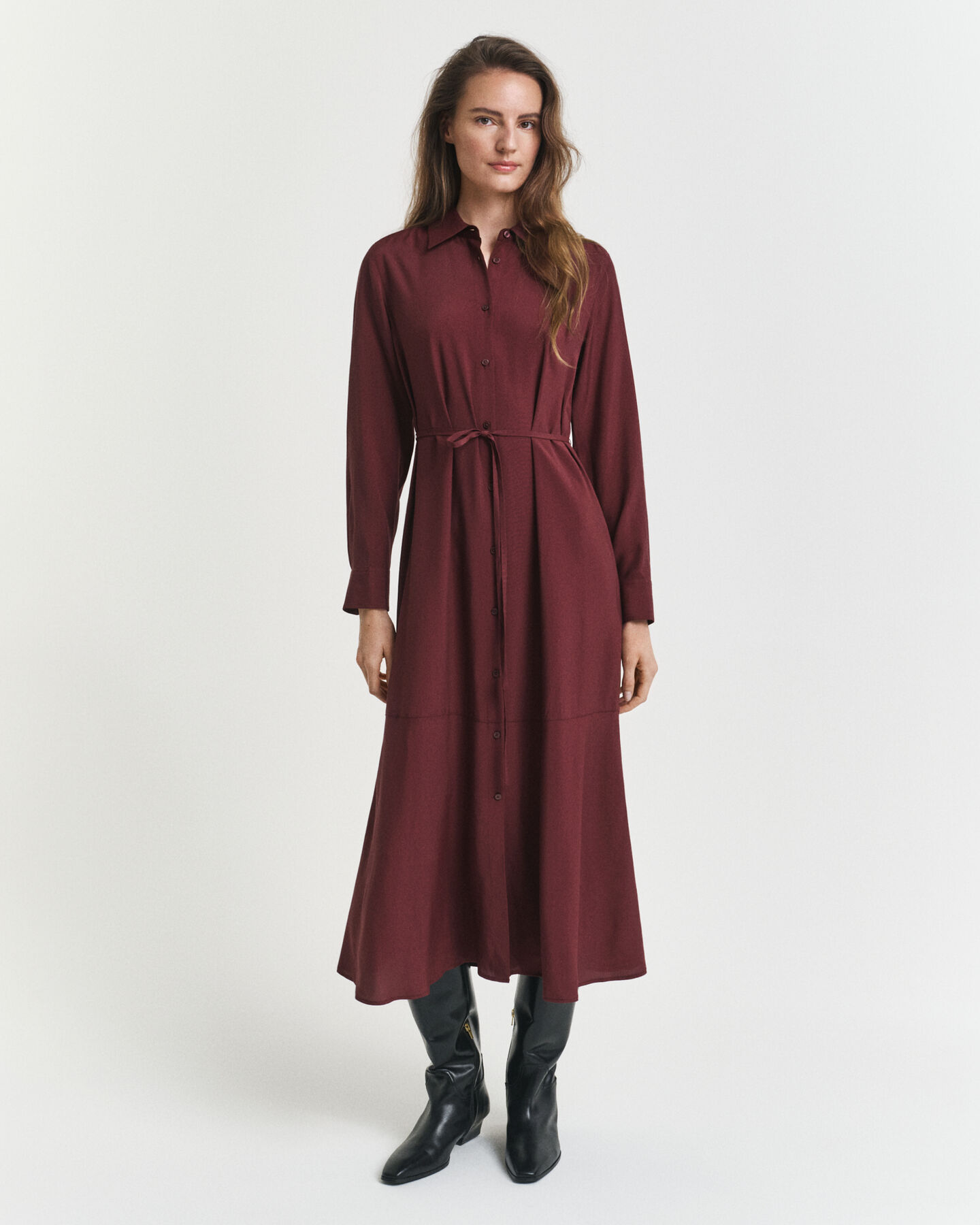 Midi Viscose Shirt Dress