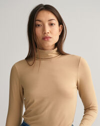 Jersey Long Sleeve Turtleneck Sweater