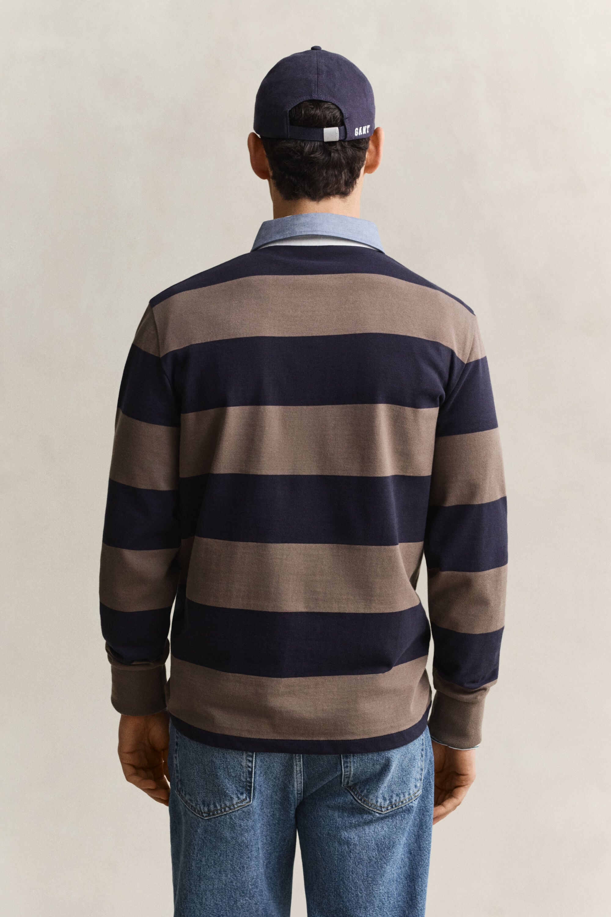 Chambray Collar Striped Heavy Rugger