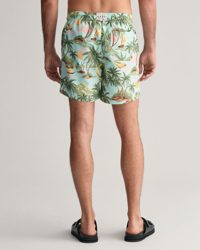 Hawaiian Print Swim Shorts