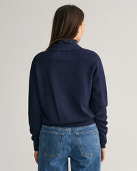 Metallic Polo Sweater