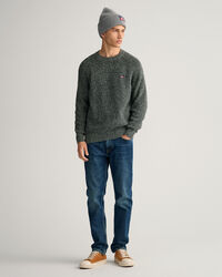 Twisted Cotton Crew Neck Sweater