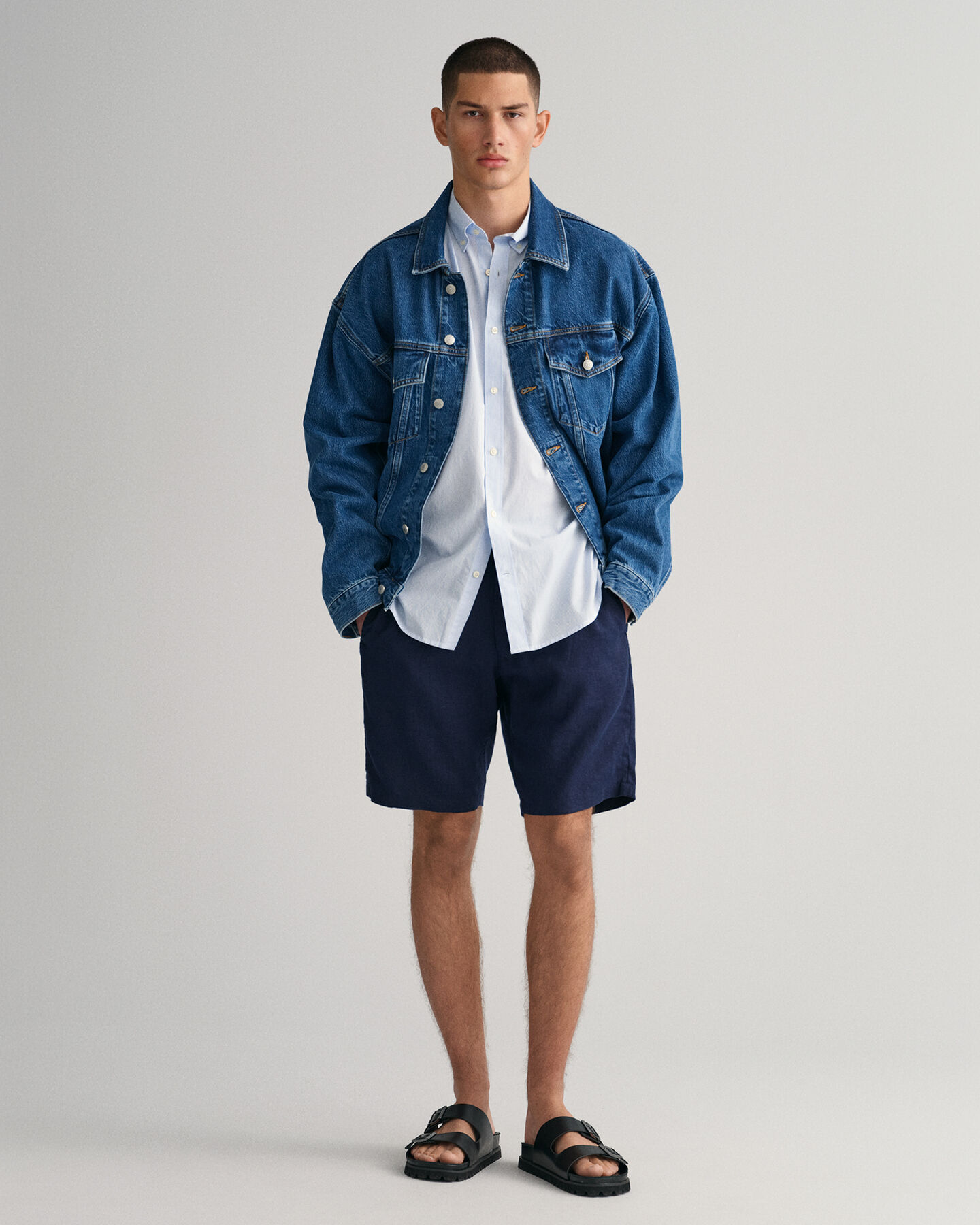 Relaxed Fit Linen Drawstring Shorts