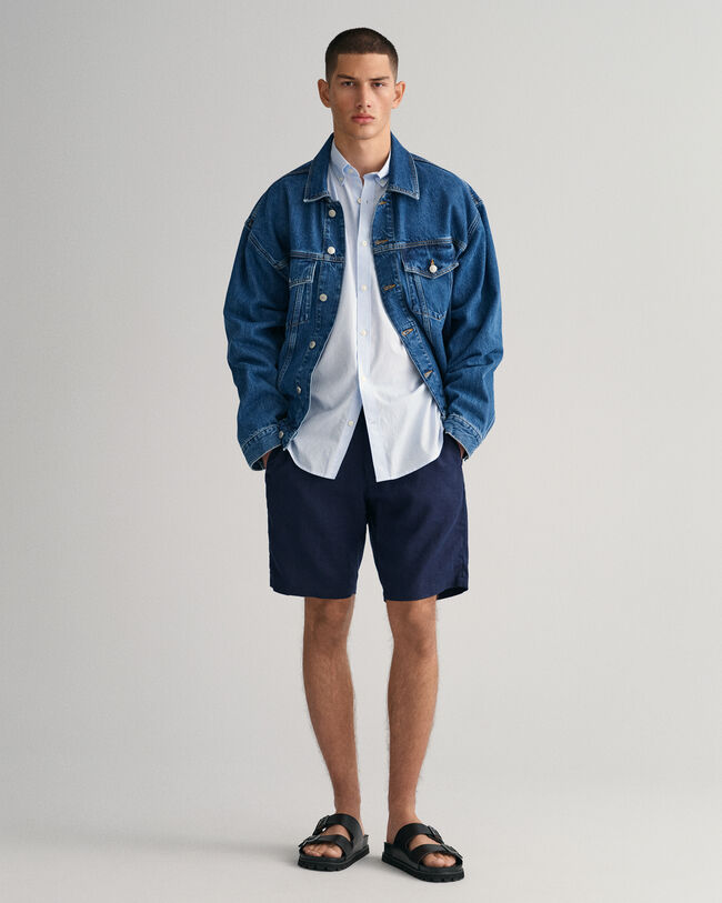 Relaxed Fit Linen Drawstring Shorts