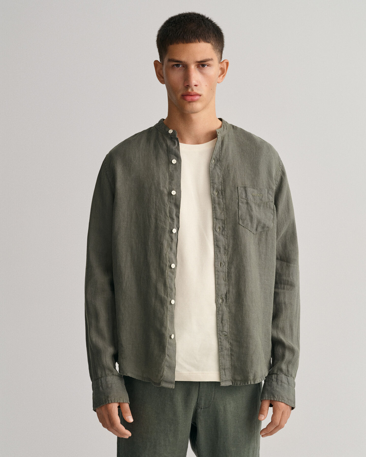 Regular Fit Garment-Dyed Linen Shirt