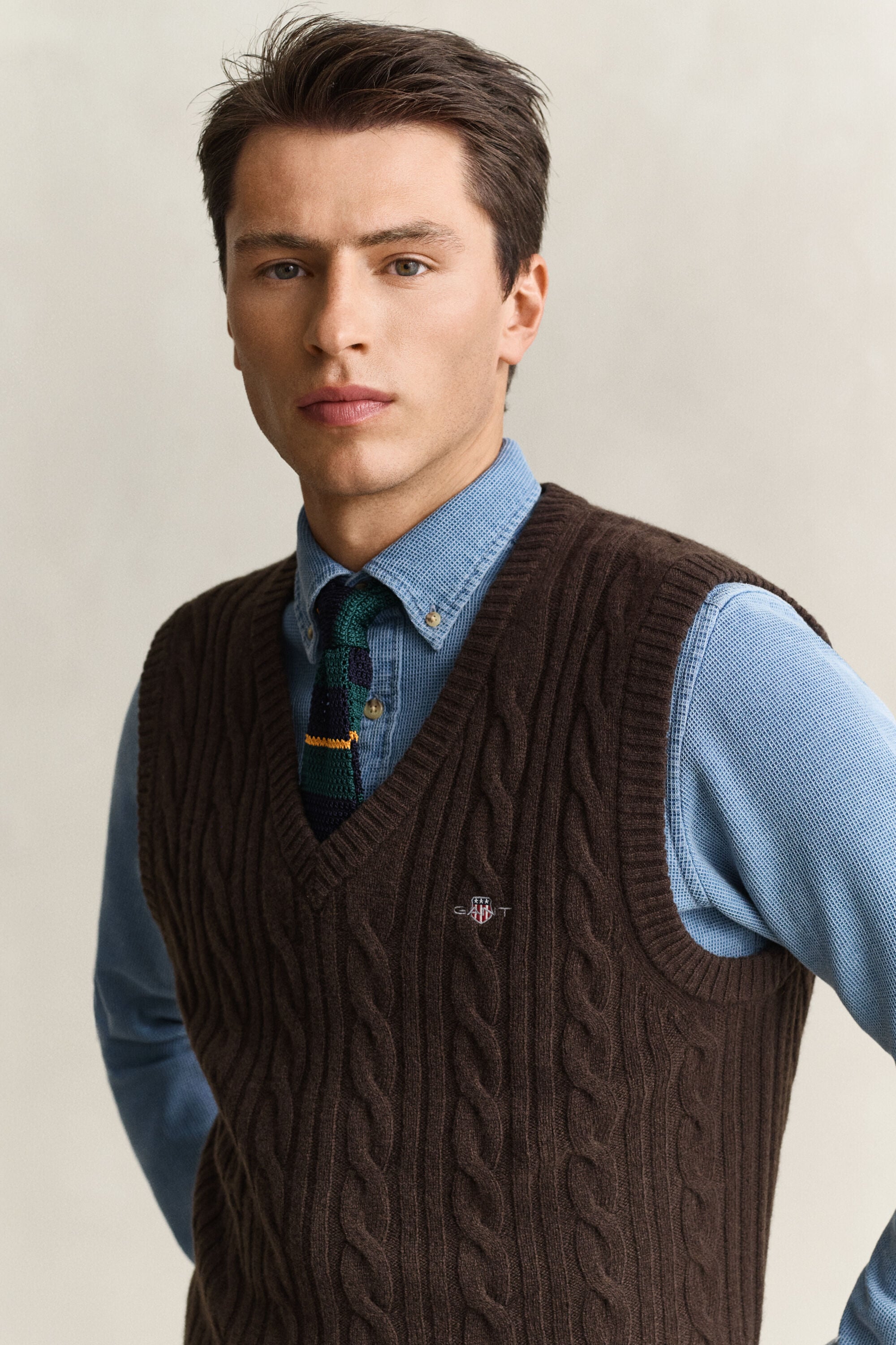 Lambswool Cable Knit Vest