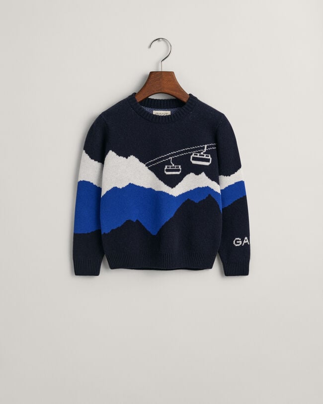 Kids Alpine Jacquard Crew Neck Sweater