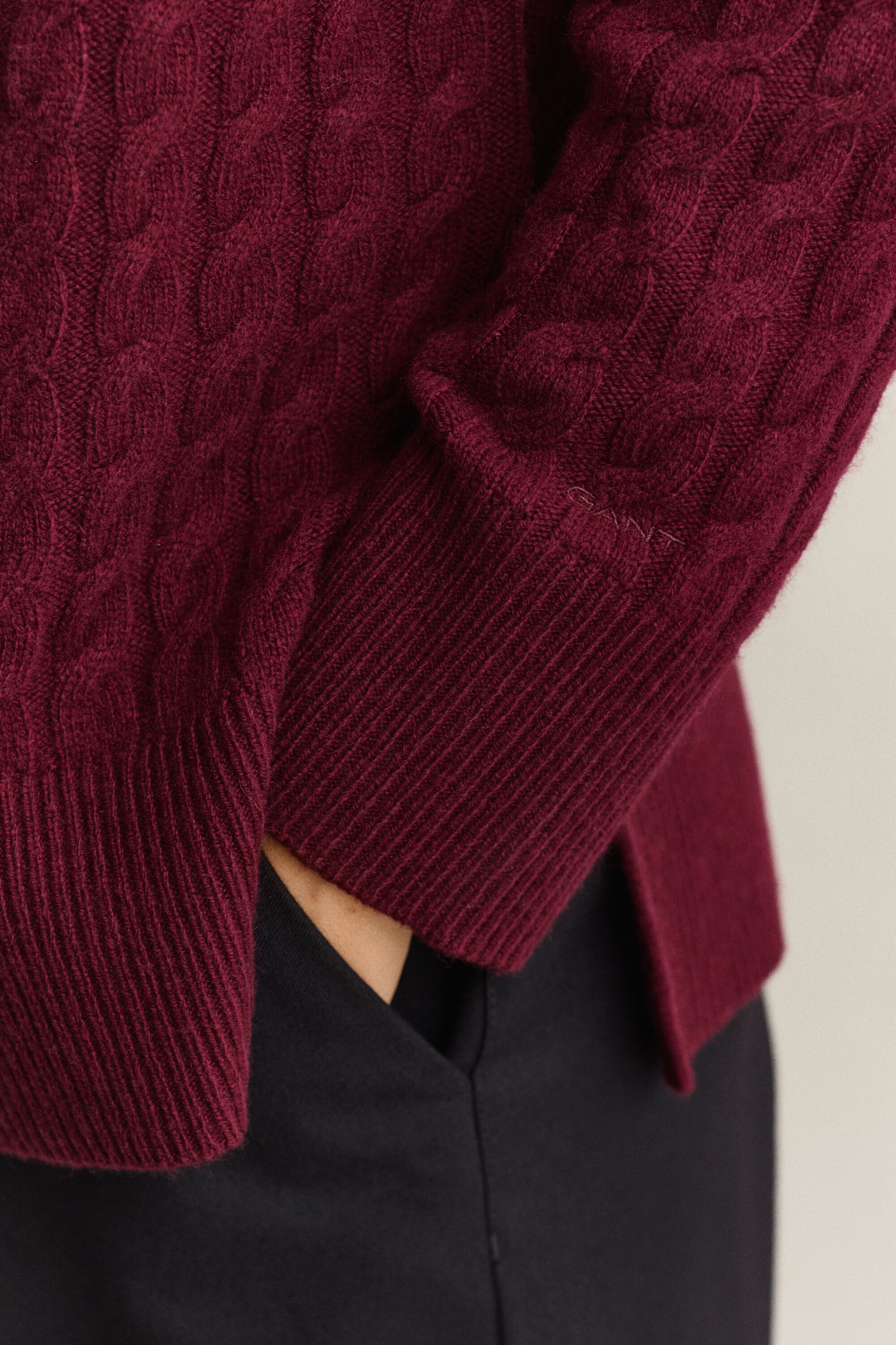 Wool Cashmere Cable Knit Sweater