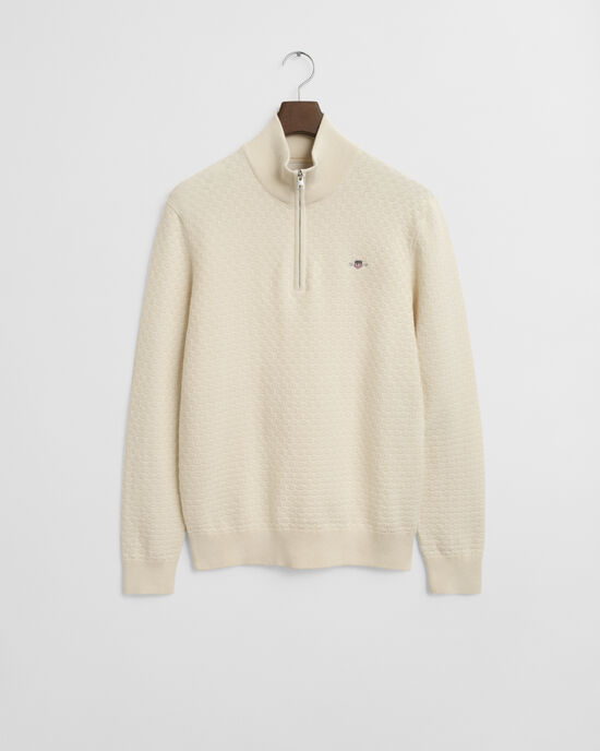 Micro Textured Half-Zip Sweater