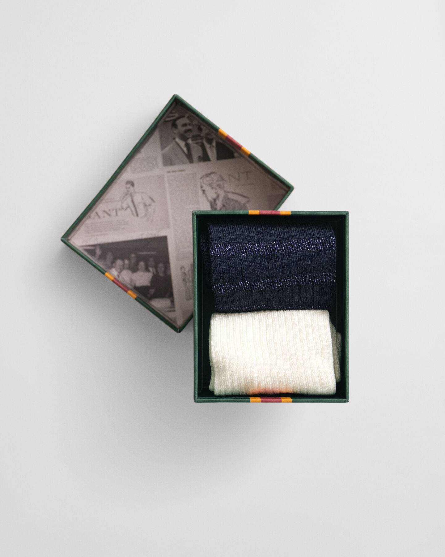 2-Pack Metallic Striped Socks Gift Box