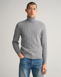 Cotton Cable Turtleneck Sweater