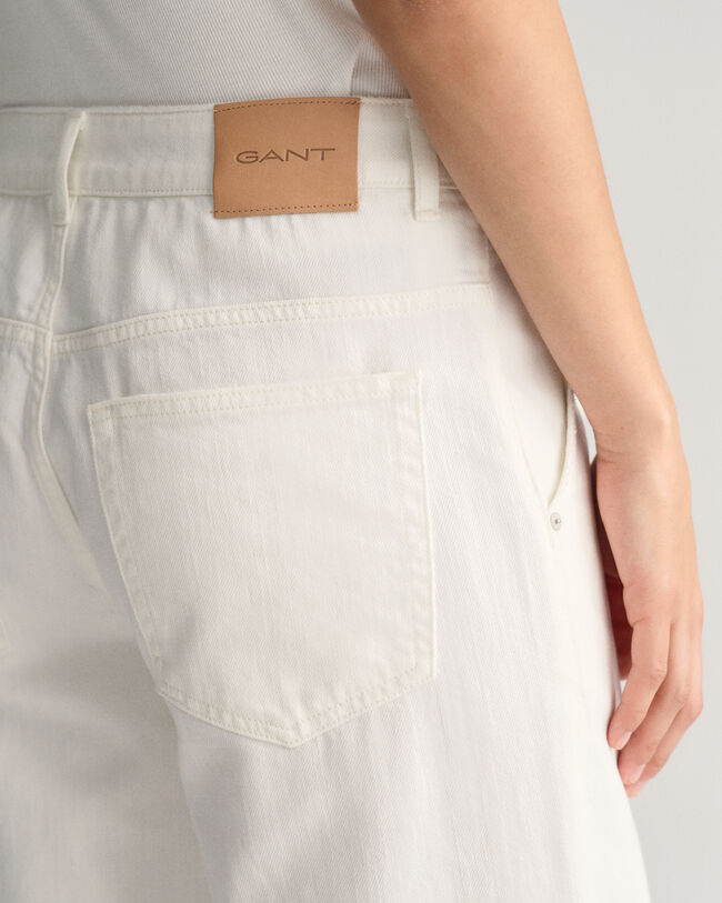 Low-Waisted Wide Leg White Jeans
