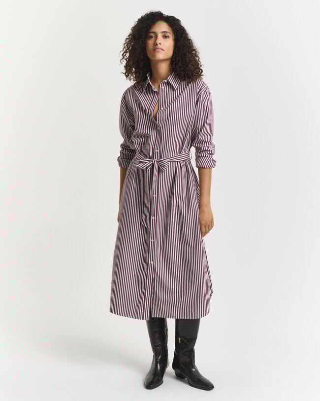 Belted Classic Poplin Shirt Dress