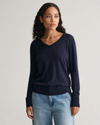 Fine Knit V-Neck Sweater