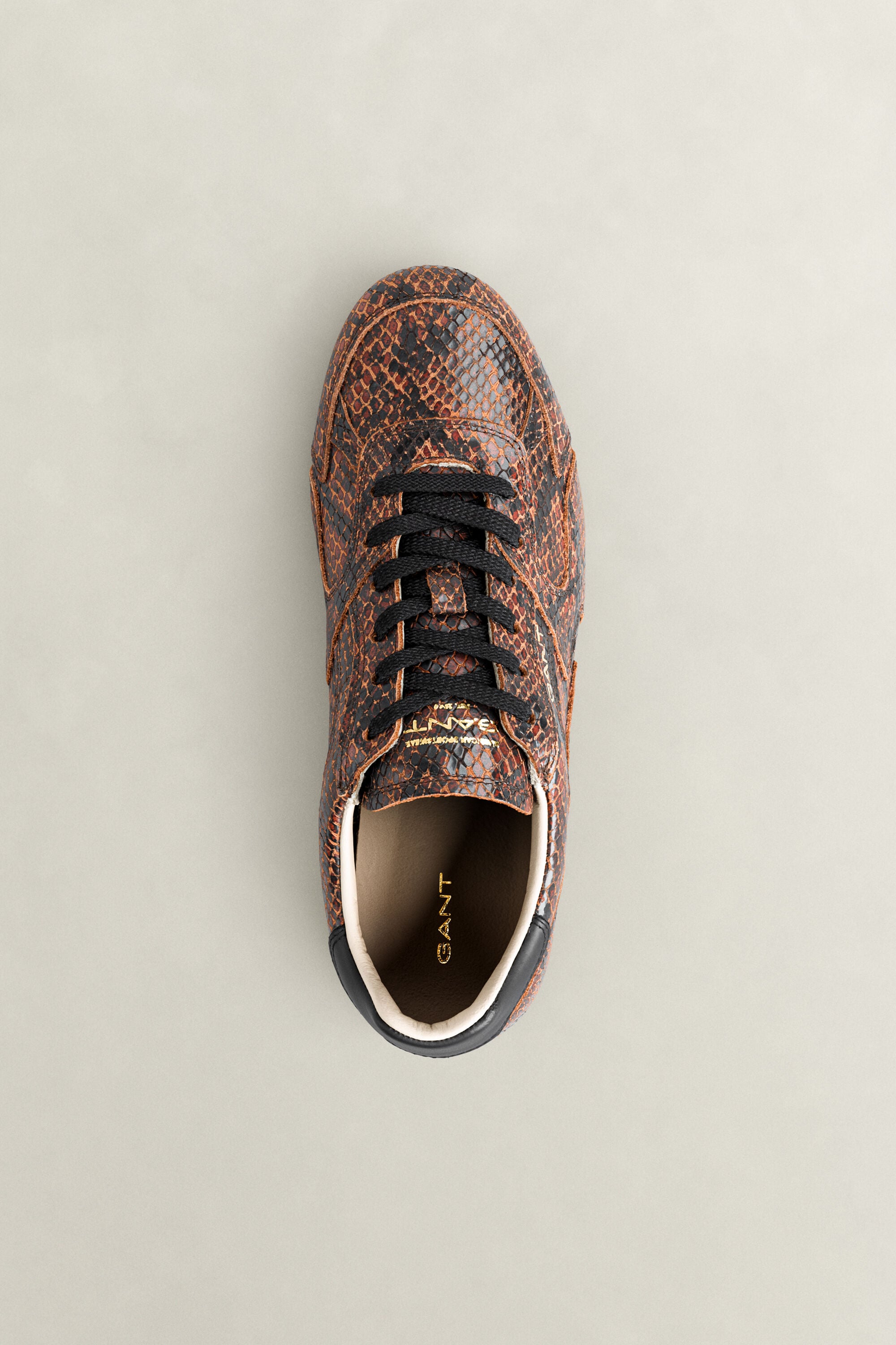 Sperly Snake-Effect Leather Sneakers