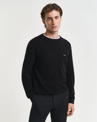 Cotton Piqué Crew Neck Sweater