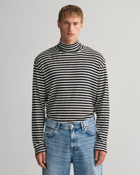 Striped Long Sleeve Turtleneck Top