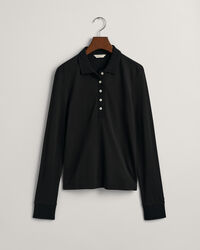 Detail Collared Long Sleeve Polo Shirt