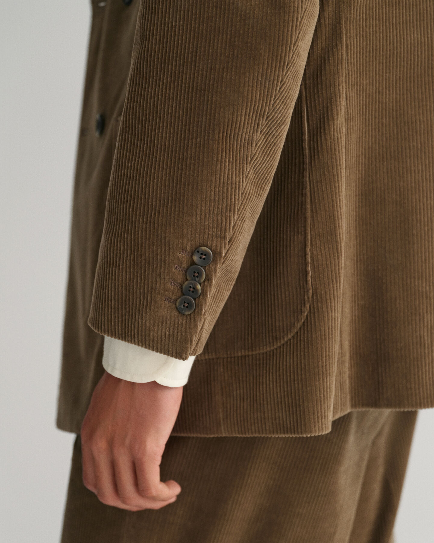 Double-Breasted Corduroy Suit Blazer