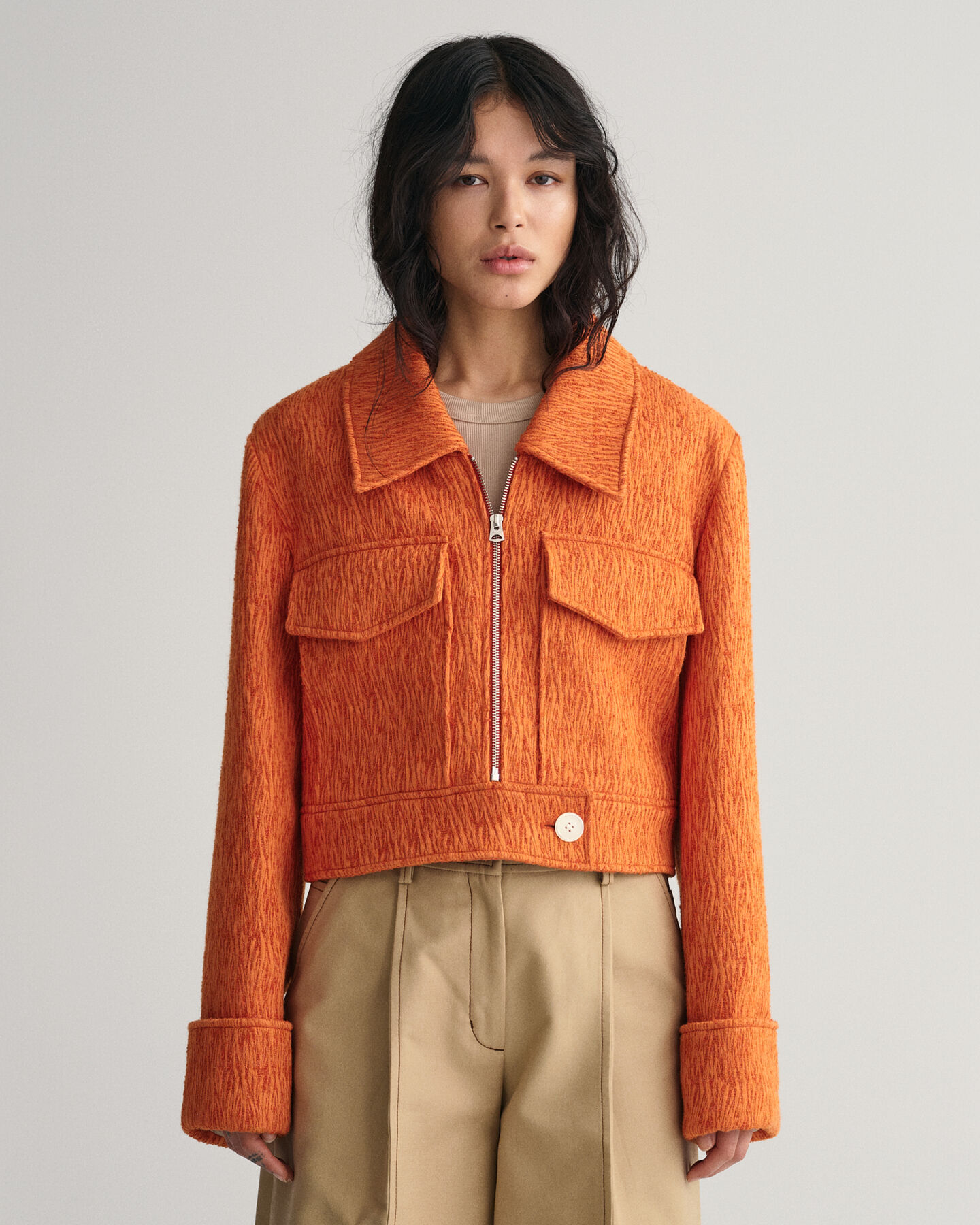 Cropped Bouclé Jacket