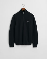 Textured Cotton Half-Zip Sweater