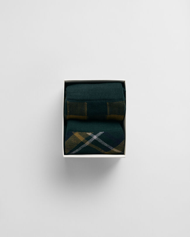 2-Pack Checked Socks Gift Box