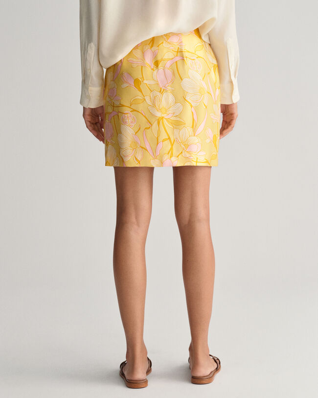 Magnolia Print Mini Wrap Skirt