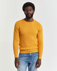 Cotton Cable Knit Crew Neck Sweater