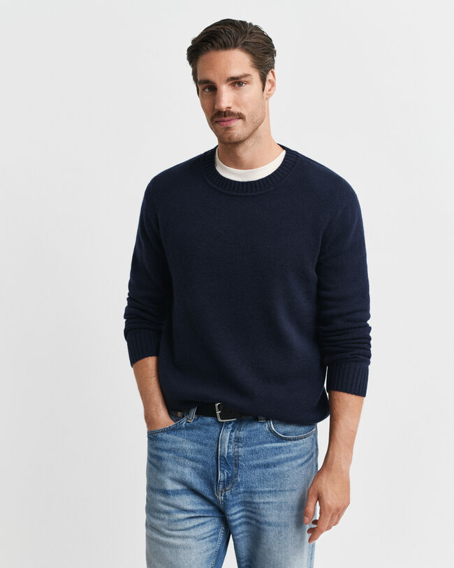 Cashmere Blend Crew Neck Sweater