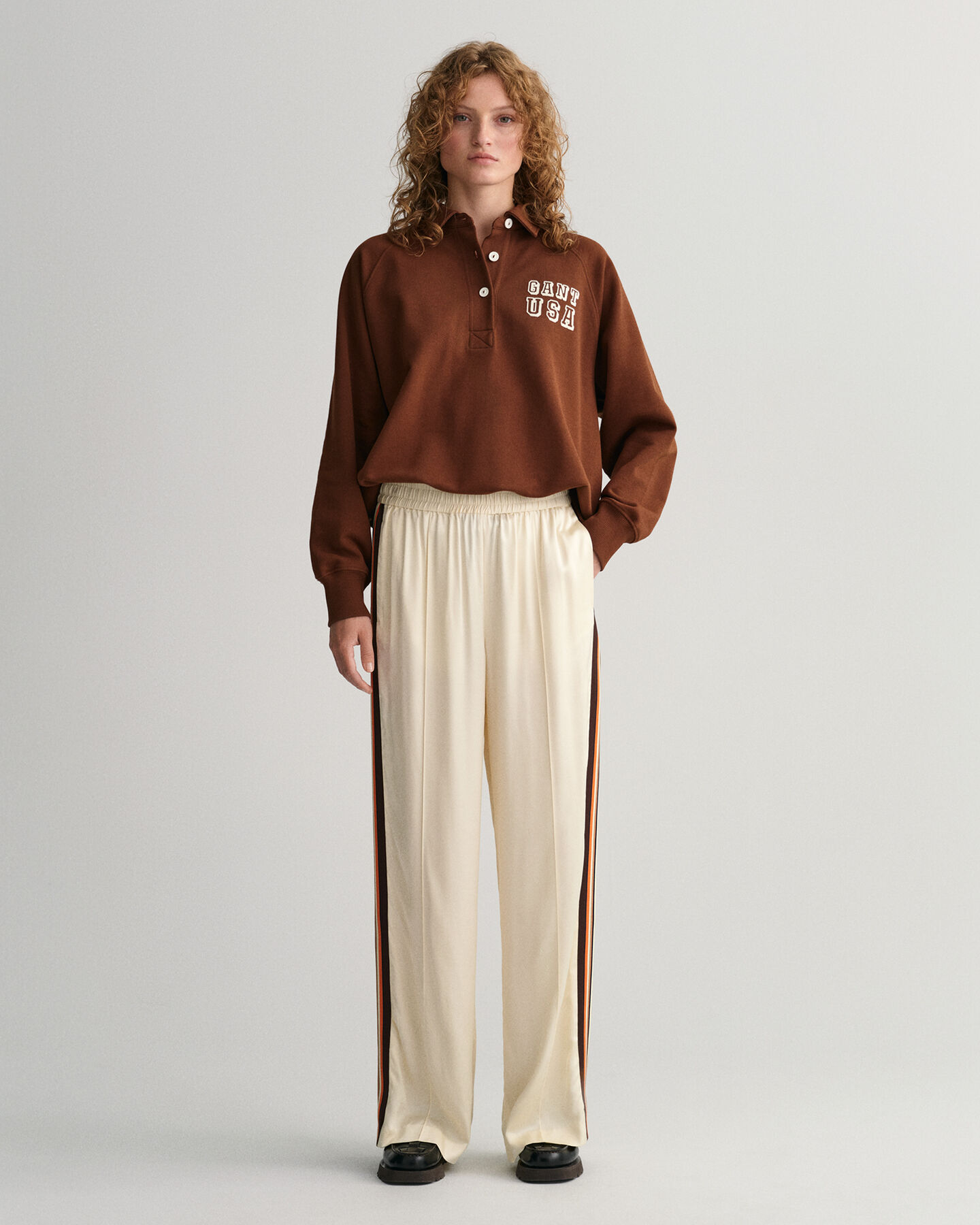 Relaxed Fit Striped Pull-On Pants