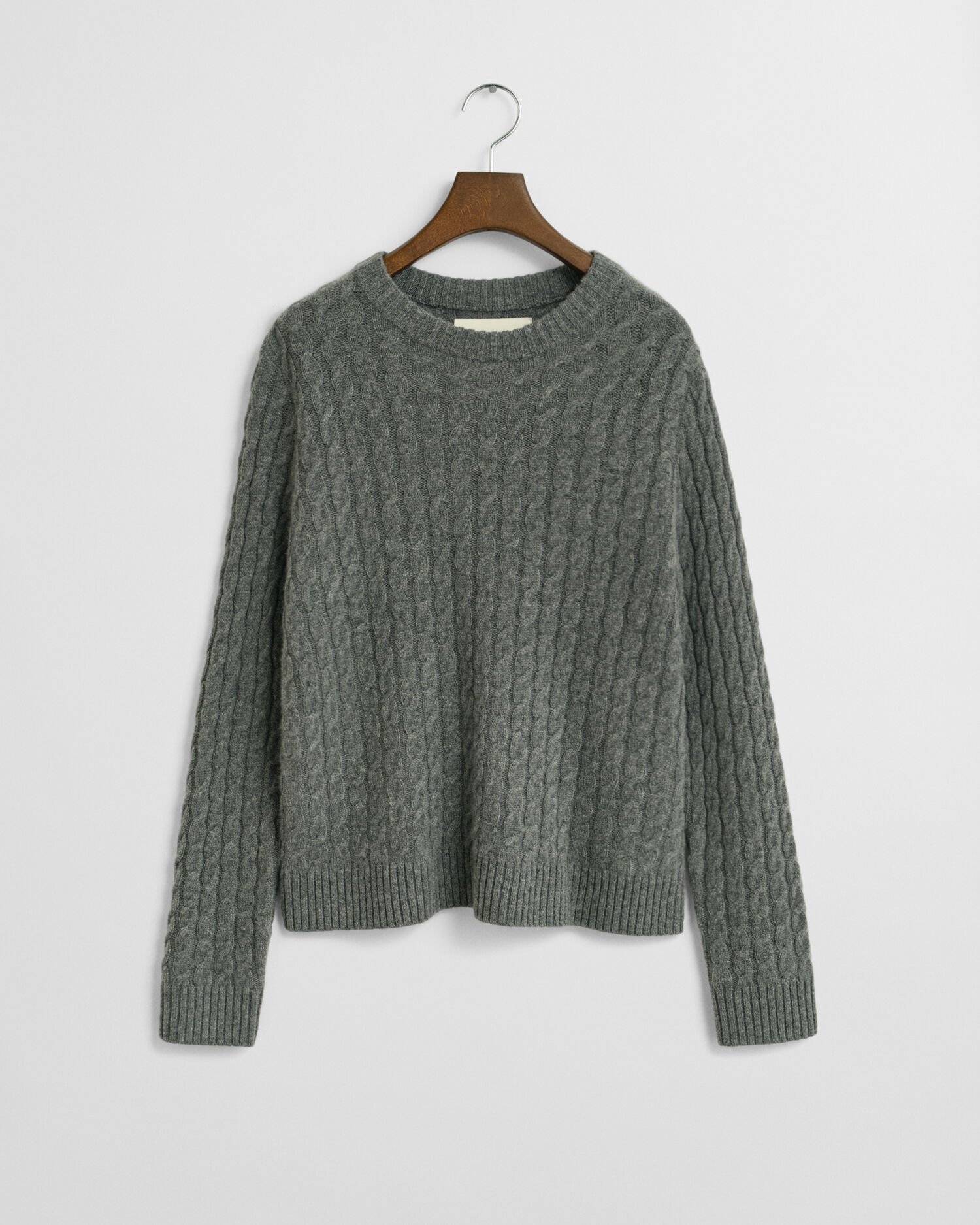 Cashmere Cable Knit Crew Neck Sweater