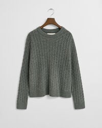 Cashmere Cable Knit Crew Neck Sweater