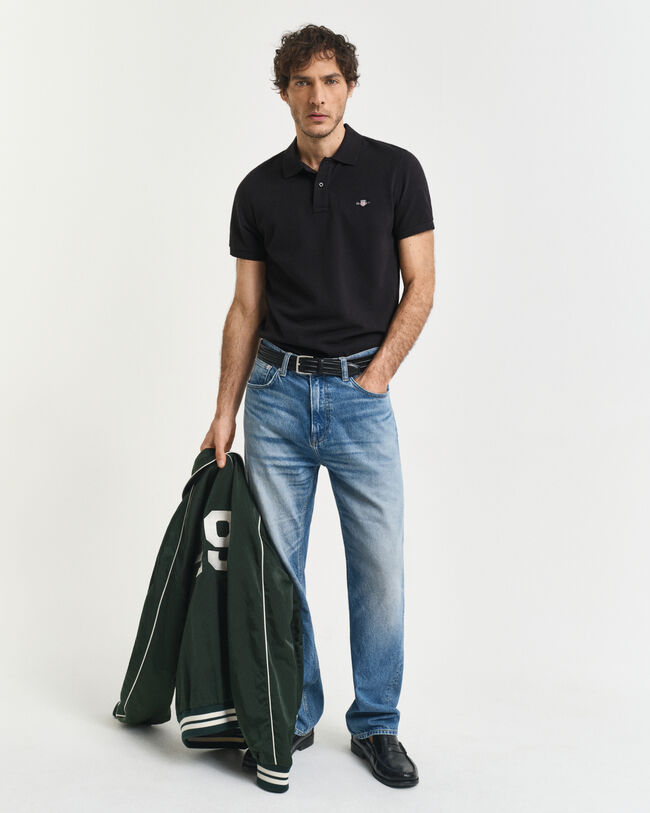 Slim Fit Shield Piqué Polo Shirt