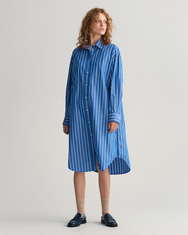Oversized Striped Shirt Dress