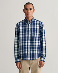 Regular Fit Indigo Plaid Twill Shirt