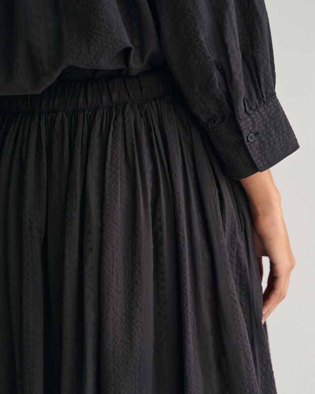 Seersucker Striped Pull-On Skirt