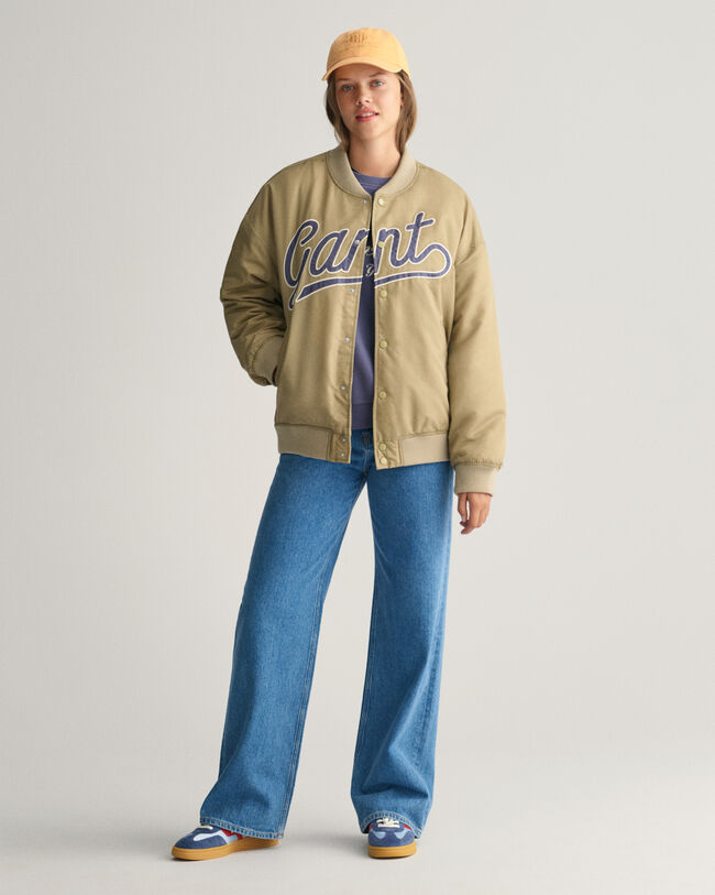 Teens Script Graphic Varsity Jacket