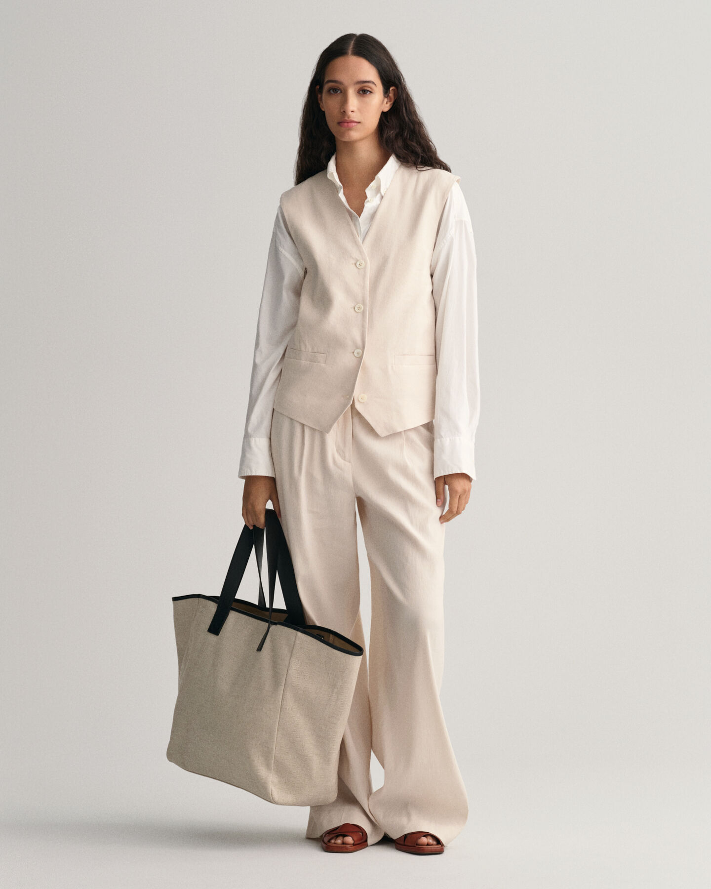 Regular Fit Stretch Linen Waistcoat