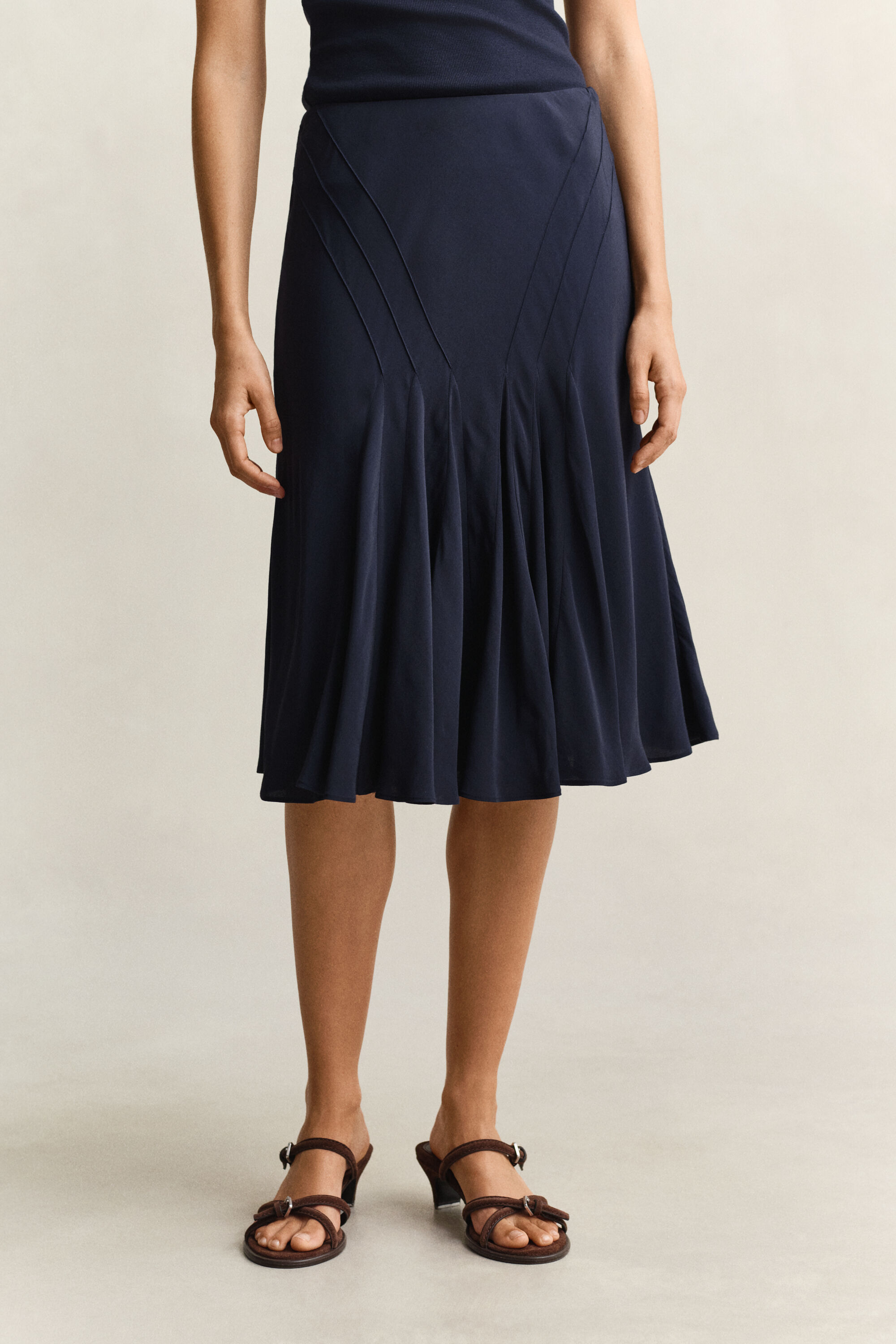 Bias Cut Flared Skirt