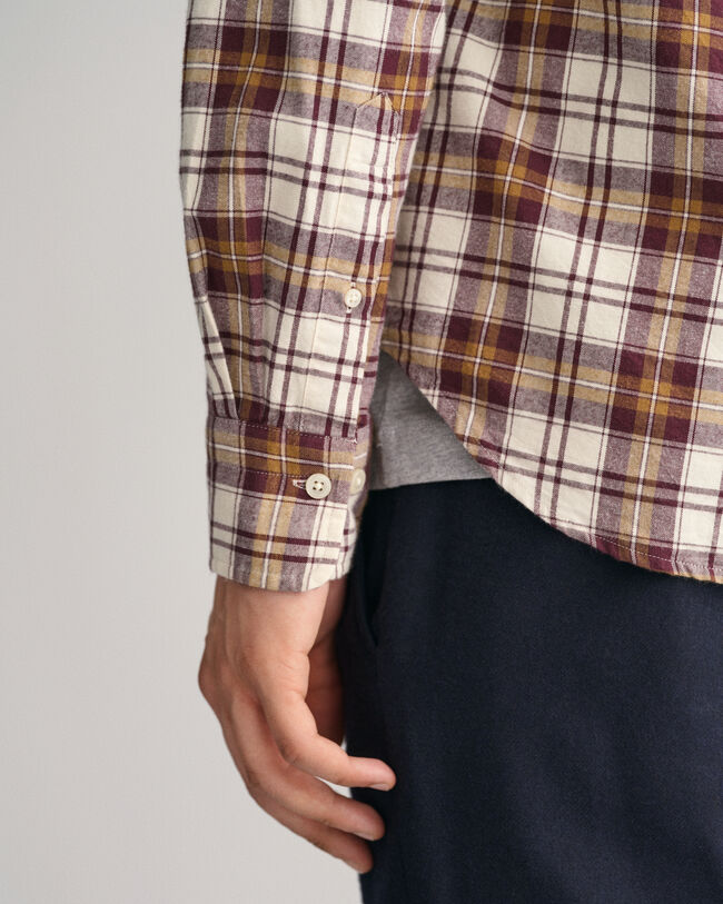 Regular Fit Checked Brushed Oxford Shirt