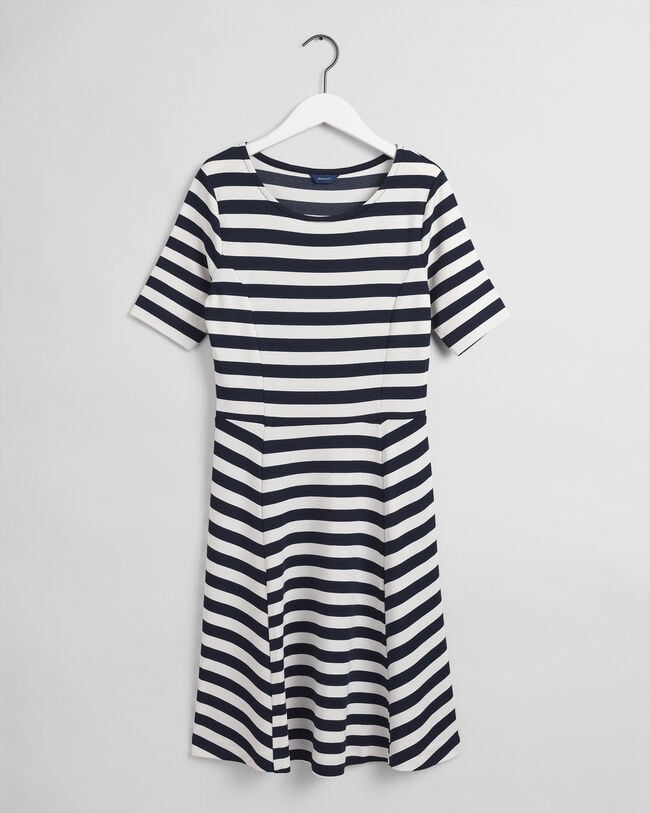 Striped Fit-and-Flare Dress
