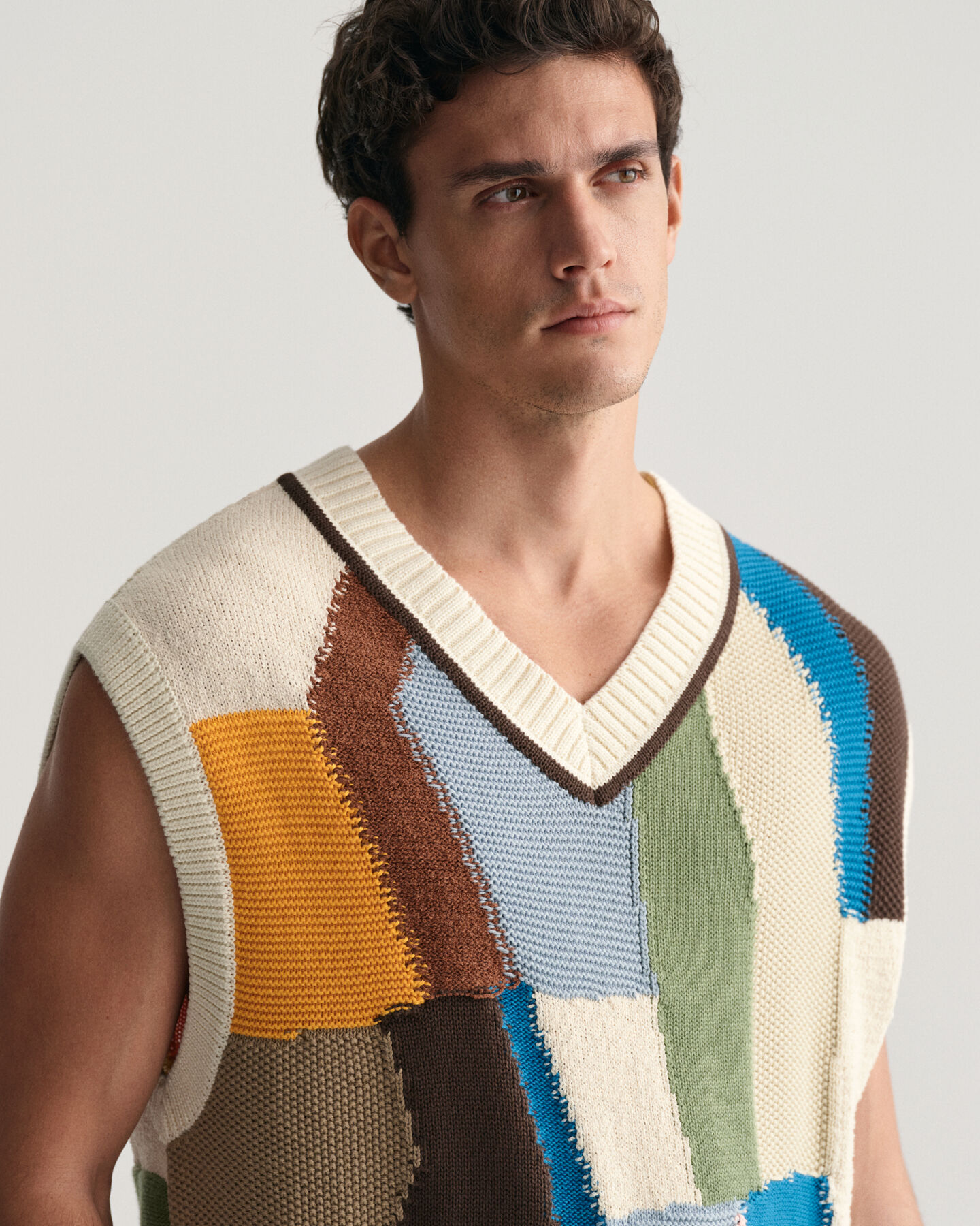 Art Print Knitted Vest