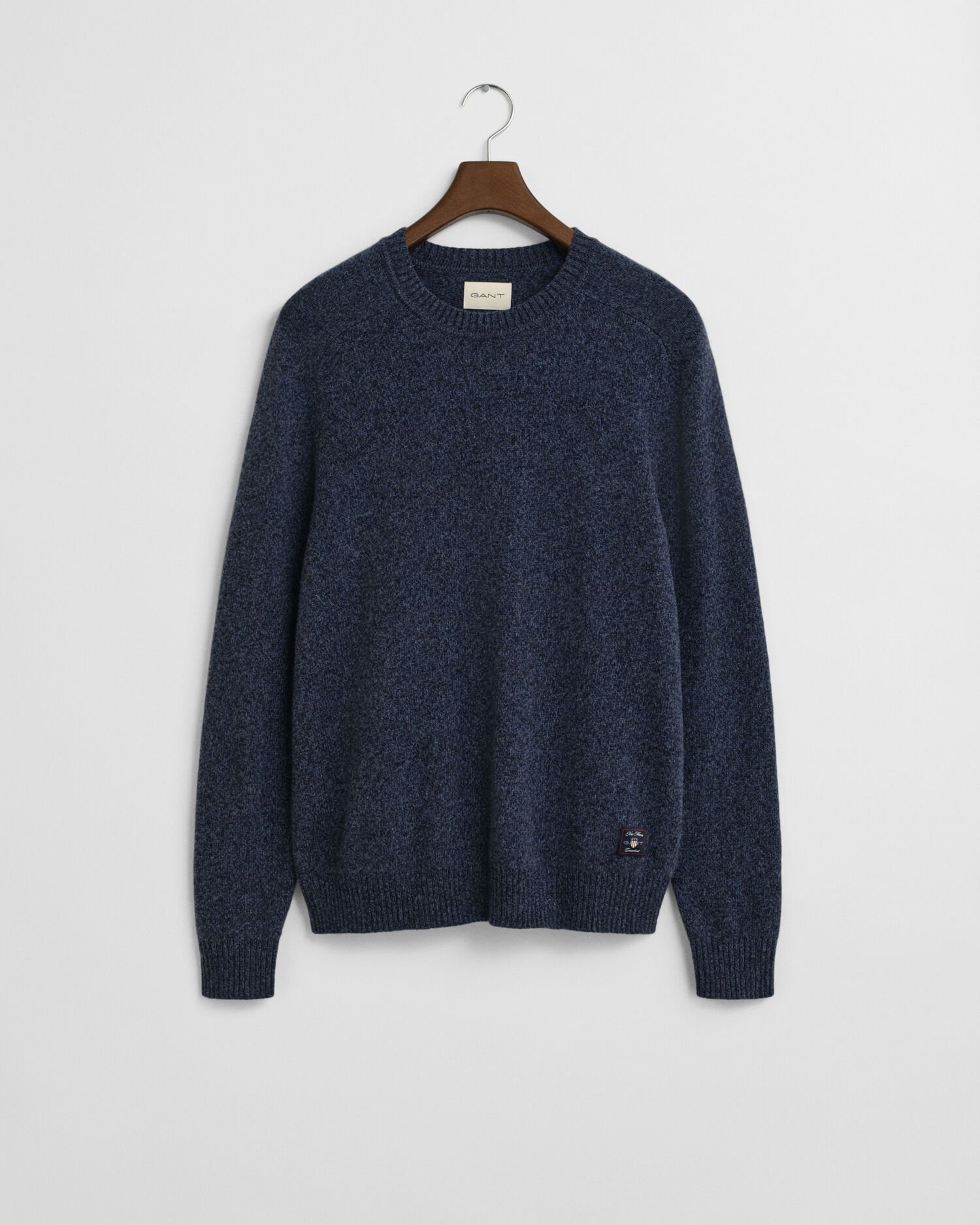 Wool Blend Mouliné Crew Neck Sweater