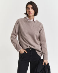Soft Wool Cashmere Blend Crew Neck Sweater