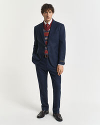Slim Fit Flannel Herringbone Suit Pants