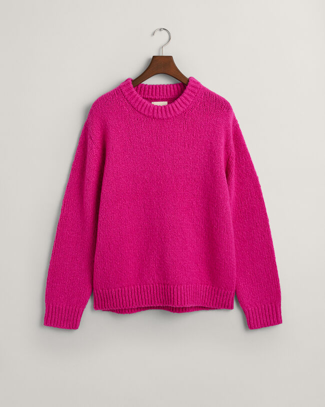 Wool Boucl&eacute; Crew Neck Sweater
